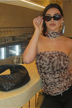 Leopard Print Tube Crop Top