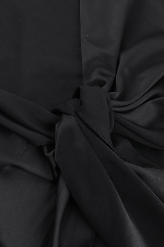 Stylish One-Shoulder Mesh Ribbon Maxi Dress