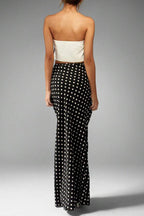 Slim Fit Polka Dot Midi Skirt