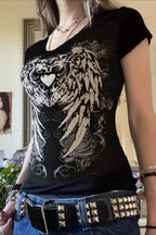 Vintage Wing Graphic Slim Fit T-Shirt