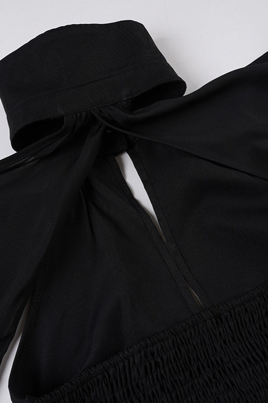 Gothic Bell Sleeve Waist Cinched Blouse