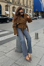 Belted Suede Trench Coat