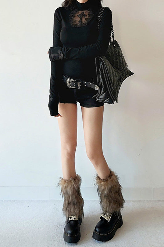 Cutout Cross Long Sleeve T-shirt