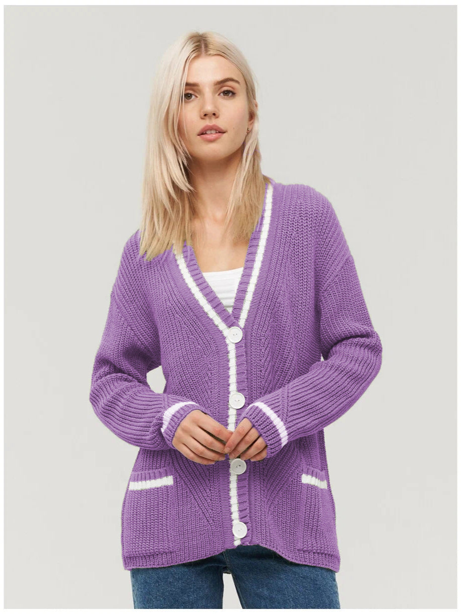 Colorblock Knit Cardigan