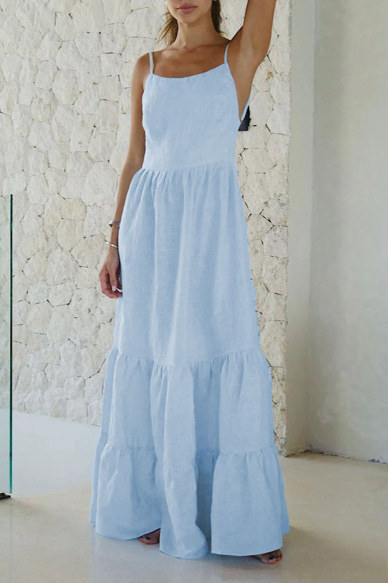 Strappy Tiered Maxi Boho Dress