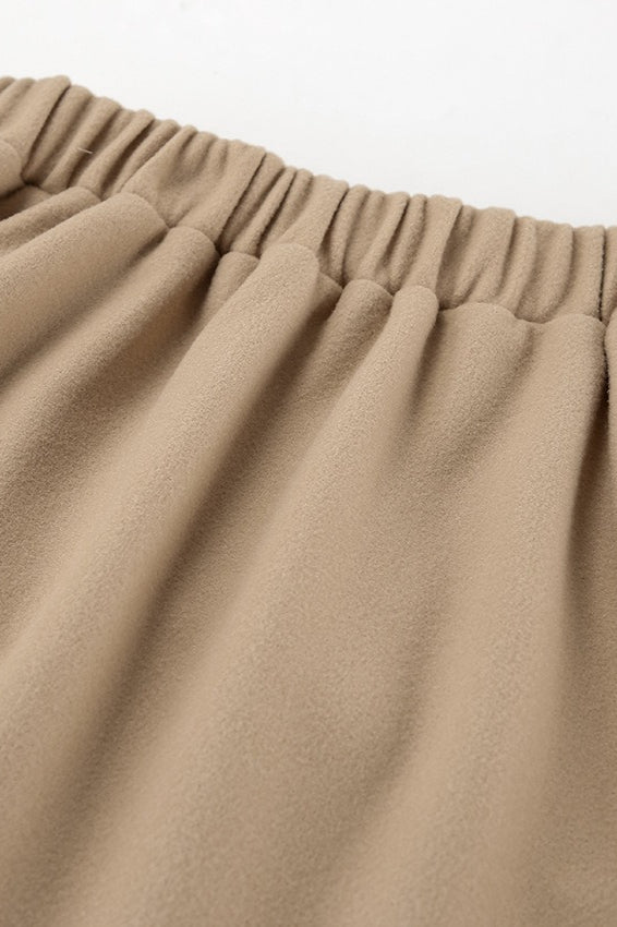 Khaki Wool Stand Collar Jacket