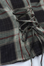 Dark Street Style Tartan Blouse