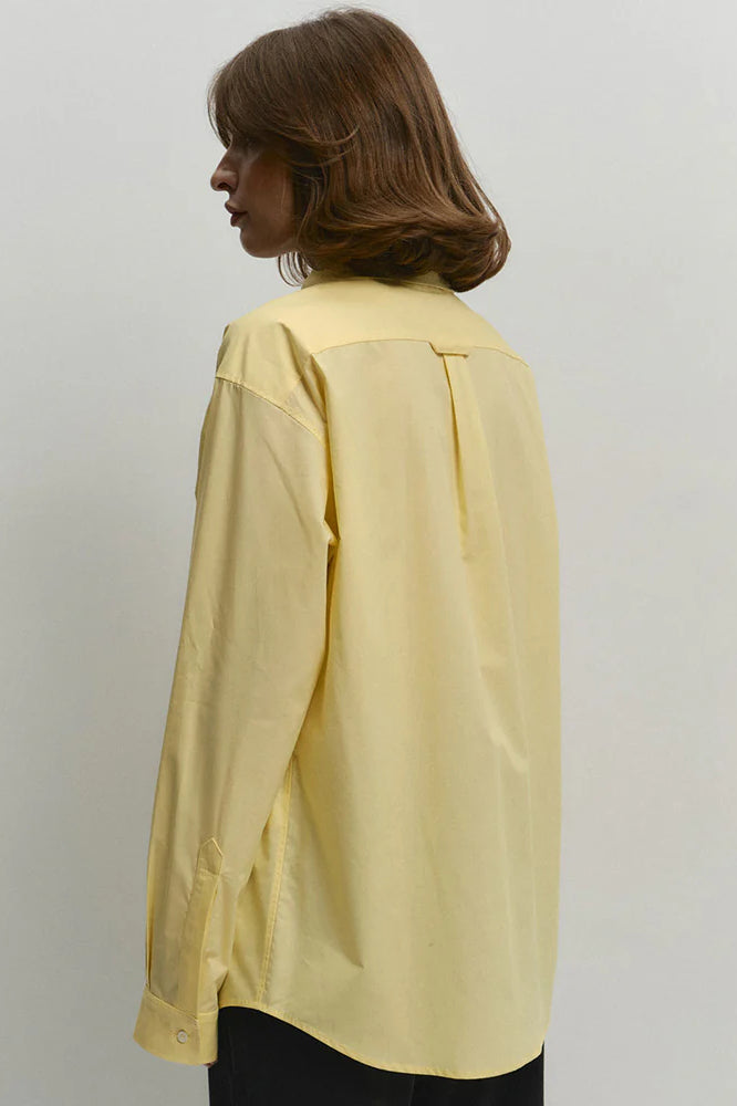 Yellow Cotton Button-Up  Blouse