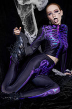 Gothic Street Print Long Sleeve Top Pants Two Pieces Set