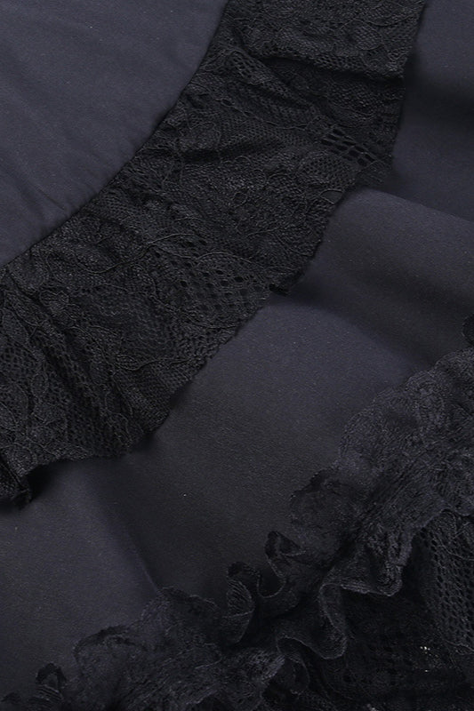 Slim Fit Gothic Lace Accent Skirt