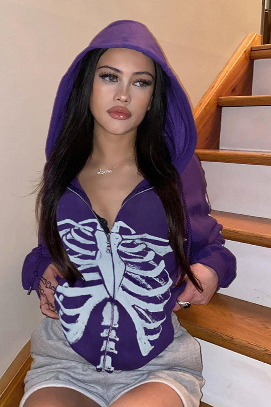 Halloween Skull Graphic Hoodie