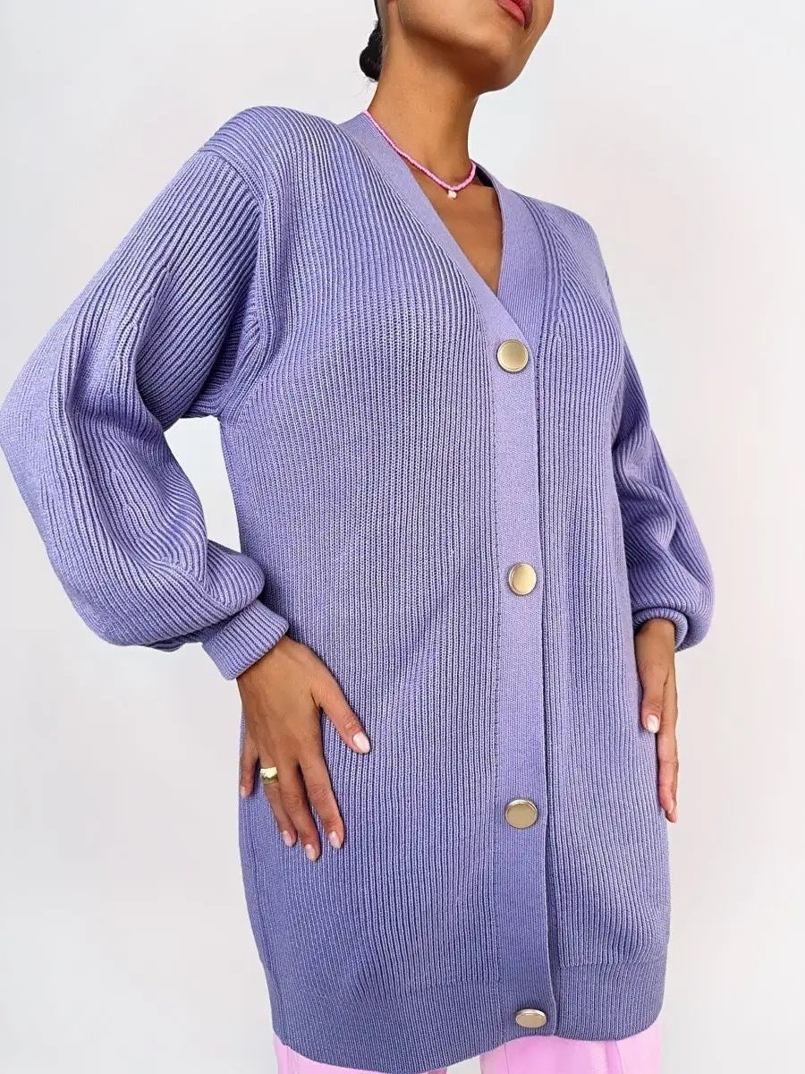 Solid Loose Knit Cardigan