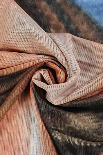 Sexy Halter Floral Mesh Backless Bodycon Maxi Dress