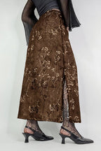 Vintage Knit Printed Pencil Skirt