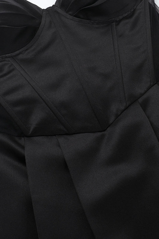 Elegant Strapless Satin Mini Dress