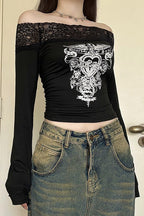 Gothic Colorblock Slim Fit T-Shirt