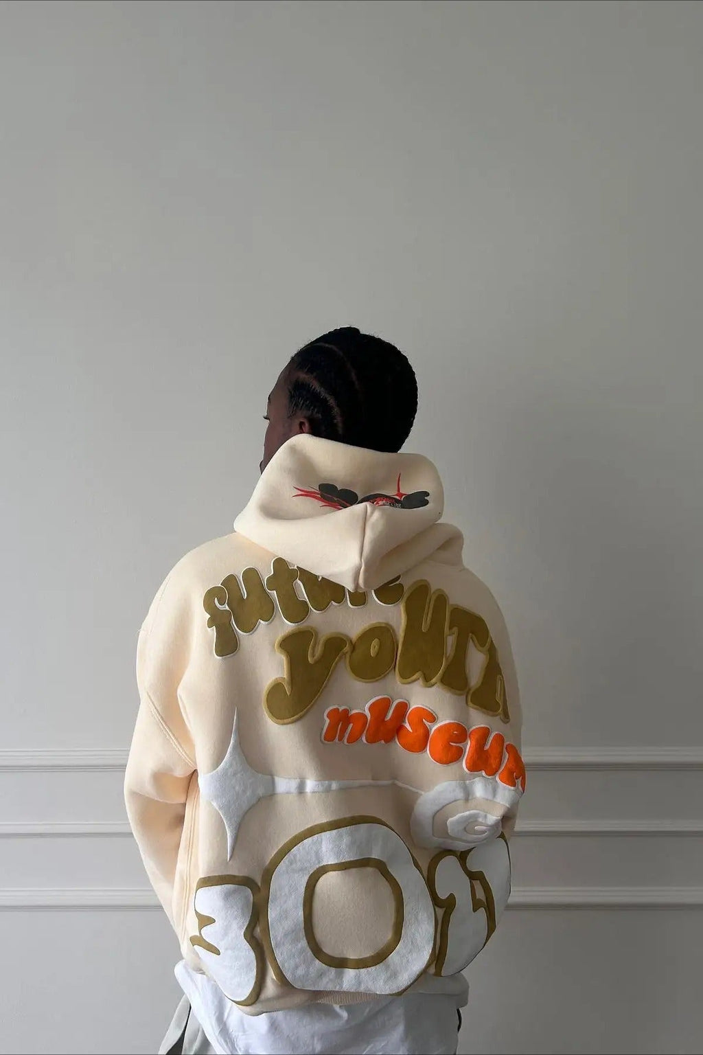 Oversized Letter Puff Print Hoodie