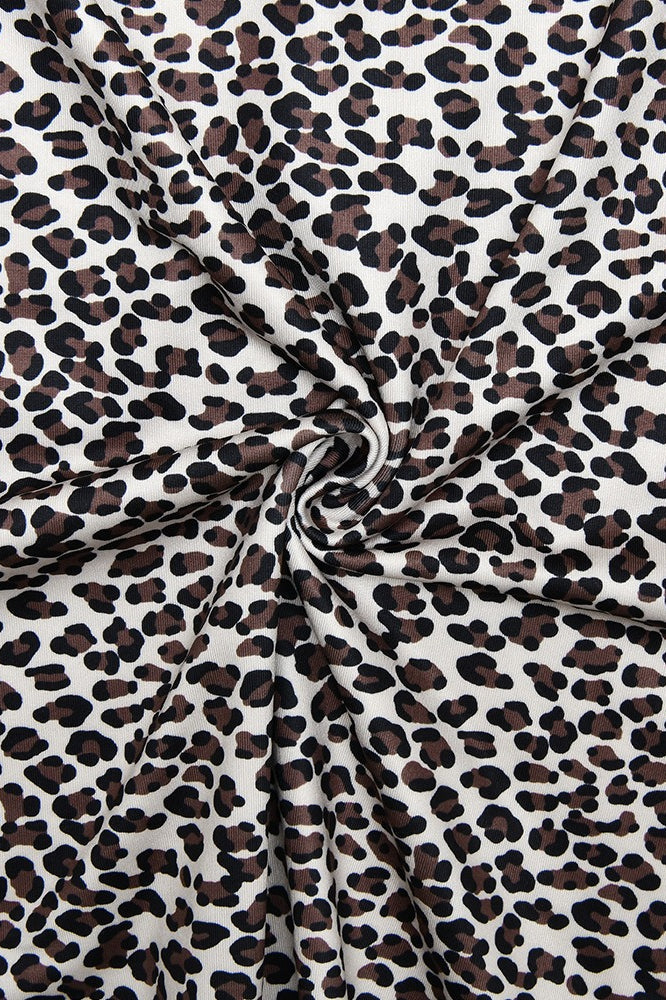 Halter Leopard Print Backless Mini Dress