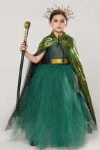 Green Medusa Dress Kid Halloween Costume