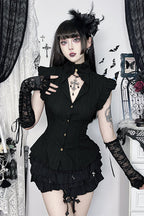 Vintage Off-Shoulder Ruffle Blouse