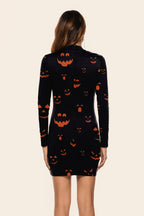 Halloween Pumpkin Print Bodycon Dress