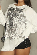 Graphic Long Sleeve Casual T-shirt