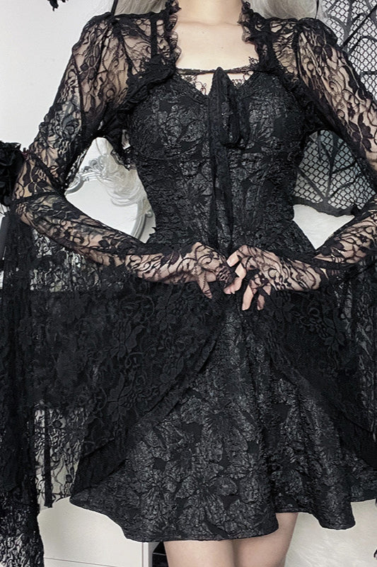 Gothic Lace Shrug Knit Top