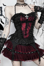 Black Swan Mesh Patch Mini Skirt