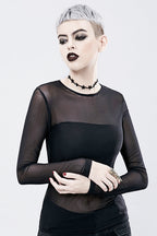 Gothic See-Through Mesh Knit Top