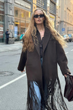 Street Style Fringe Wool Coat