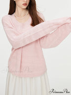 8.7% Wool Circular Neck Dropped Sleeve Pullover