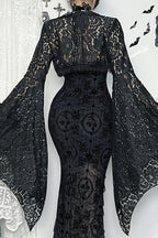 Gothic Lace Asymmetrical Knit Top