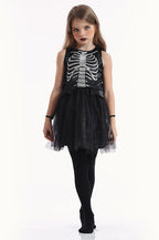 Skeleton Print Kid Halloween Costume