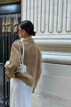 Brown Suede Commuter Coat