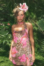 Leopard Cami Waist Slim Print Mini Dress