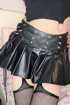 Punk Style Bow Patch Mini Skirt