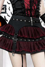 Black Swan Mesh Patch Mini Skirt