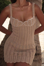 Hollow Out Knit Cami Boho Dress