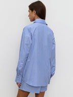 Chic Striped Cotton Casual Set  Blouse