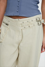 Adjustable Waist Side Pocket Loose Fit Jeans