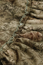 Ruched Botanical Tie Waist Skirt