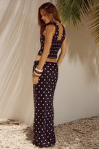 Printed Ruched Tube Top Two Pieces Set