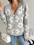 Fitted Long Sleeve Knit Cardigan