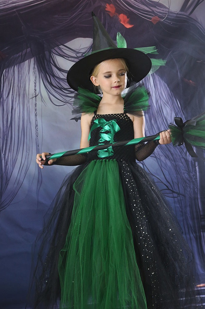 Witch Tutu Dress Kid Halloween Costume