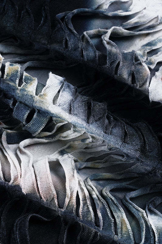 Ruched Distressed Hooded T-Shirt