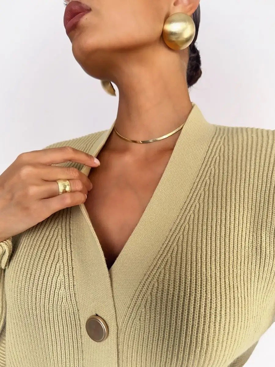 Solid Loose Knit Cardigan