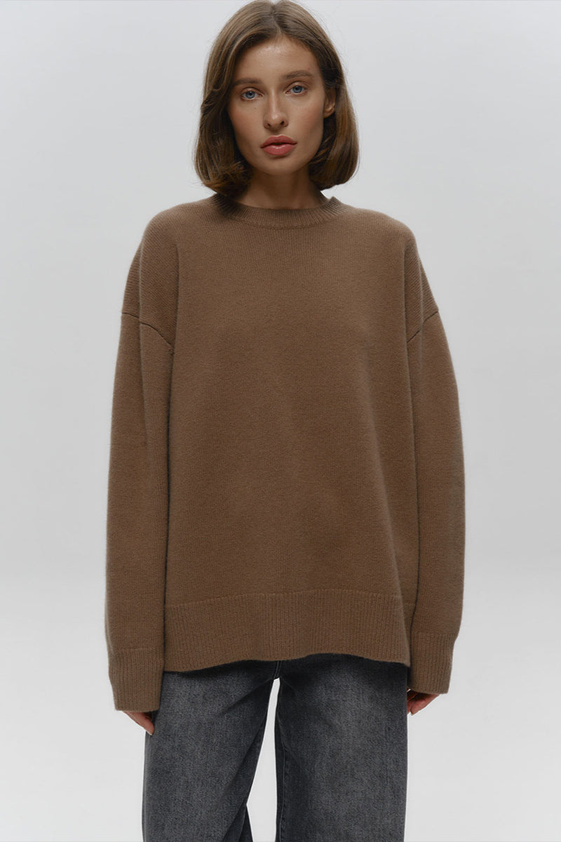 Loose Fit Crew Neck Knit Sweater
