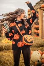 Loose Fit Pumpkin Knit Sweater