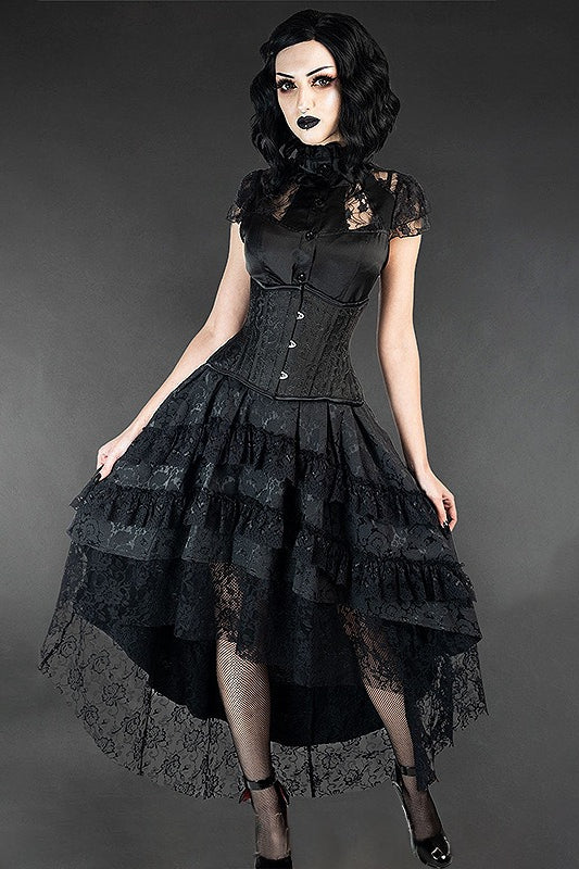 Gothic Lace Trim Halloween Skirt