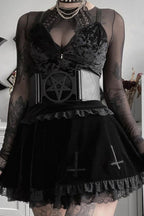 Sheer Lace Gothic Maxi Skirt